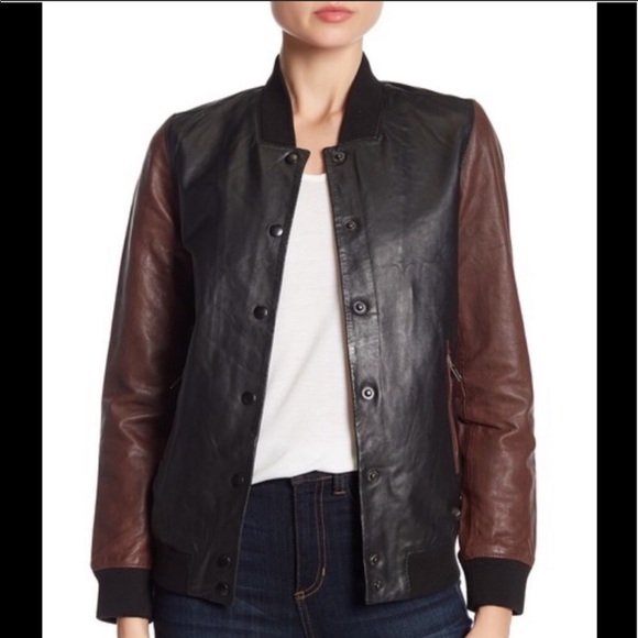 Muubaa Jackets & Blazers - Muubaa Cressida Color-block Leather Bomber Size 4